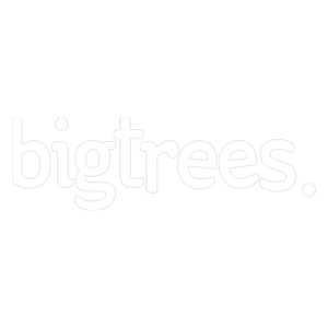Logo Bigtrees in white.
