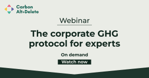 Title page for webinar on the corporate GHG protocol for experts.